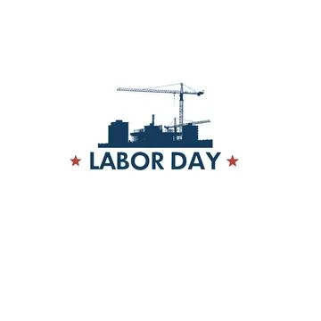 Vector illustration of a construction site labor new york city skyline Stock Illustration
