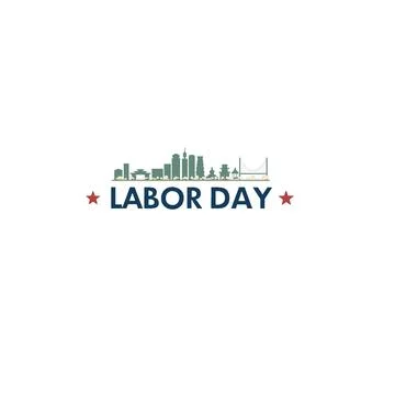 Vector illustration of a construction site labor new york city skyline Stock Illustration
