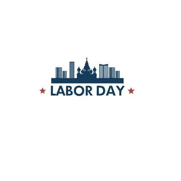 Vector illustration of a construction site labor new york city skyline Stock Illustration