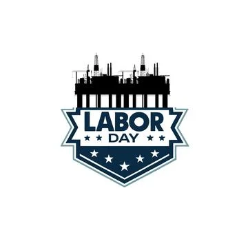 Vector illustration of a construction site labor new york city skyline Stock Illustration