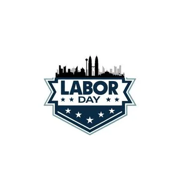 Vector illustration of a construction site labor new york city skyline Illustrazione stock