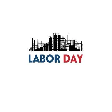 Vector illustration of a construction site labor new york city skyline Stock Illustration