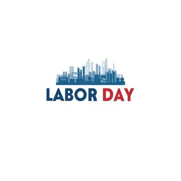 Vector illustration of a construction site labor new york city skyline Illustrazione stock