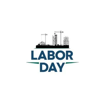 Vector illustration of a construction site labor new york city skyline Stock Illustration