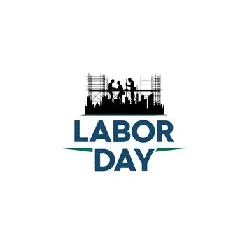 Vector illustration of a construction site labor new york city skyline Stock Illustration