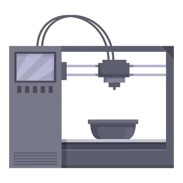 Vector illustration of a contemporary 3d printer with digital display and 스톡 일러스트