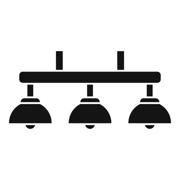 Vector illustration of a contemporary ceiling lamp with three lights on a simple Stock Illustration
