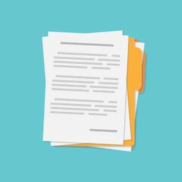 Vector Illustration Of Contract Papers Icon Template With Text And Signature Stock Illustration