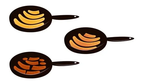 Vector illustration of cooking and serving Tajadas fried banana slices Plantain Illustrazione stock