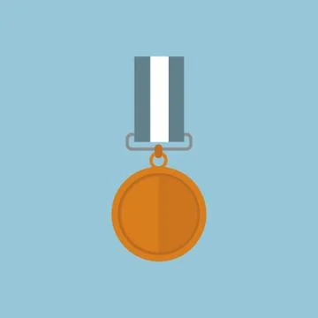 Vector illustration of copper medal, flat design Stock Illustration