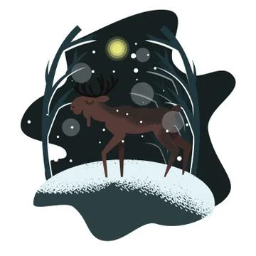 Vector illustration with copyspace with elk Stock Illustration