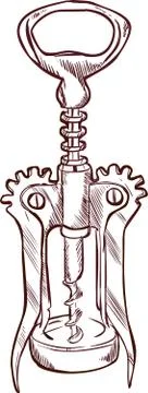 Vector illustration of a corkscrew Stock Illustration