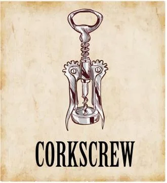 Vector illustration of a corkscrew Illustrazione stock