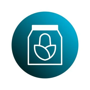 Vector illustration of a corn kernel icon in a circle shape great for websi.. Stock Illustration