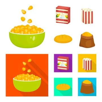 Vector illustration of cornfield and vegetable logo. Collection of cornfield and Stock Illustration