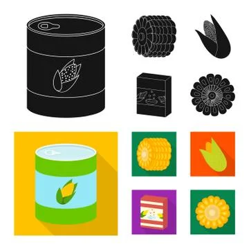 Vector illustration of cornfield and vegetable logo. Set of cornfield and Stock Illustration