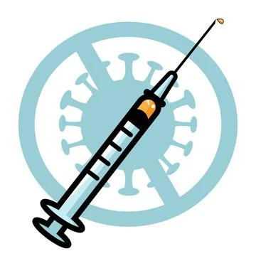 Vector illustration of corona vaccine in a syringe Stock Illustration