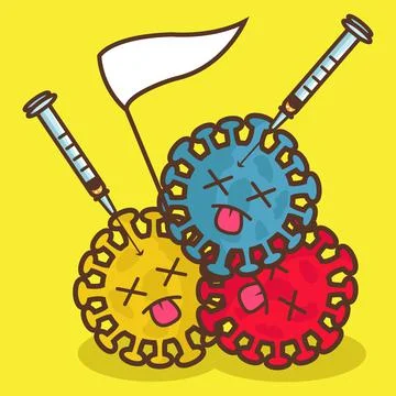Vector Illustration of Corona Virus Get Vaccinated Illustrazione stock