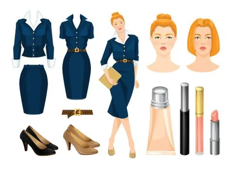 Vector illustration of corporate dress code. Stock Illustration