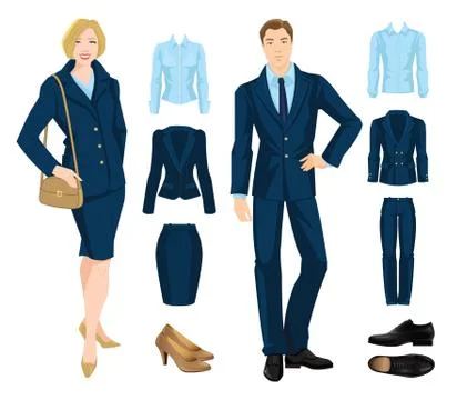 Vector illustration of corporate dress code. Stock Illustration