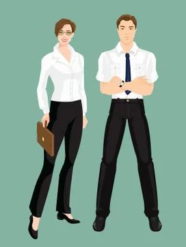 Vector illustration of corporate dress code. Stock Illustration