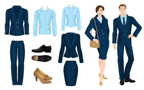 Vector illustration of corporate dress code. Stock Illustration