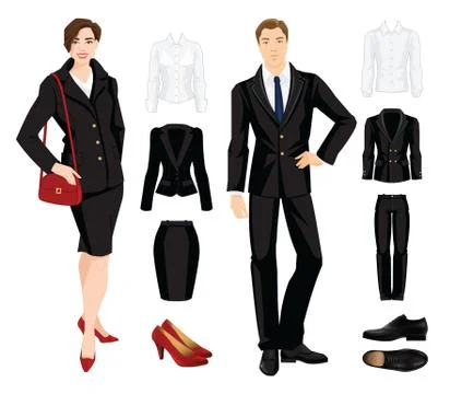 Vector illustration of corporate dress code. Stock Illustration
