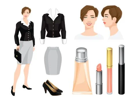 Vector illustration of corporate dress code. Stock Illustration