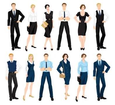 Vector illustration of corporate dress code. Stock Illustration