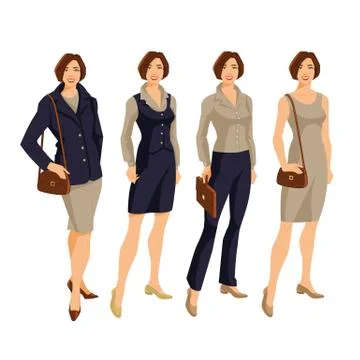 Vector illustration of corporate dress code 库存插图