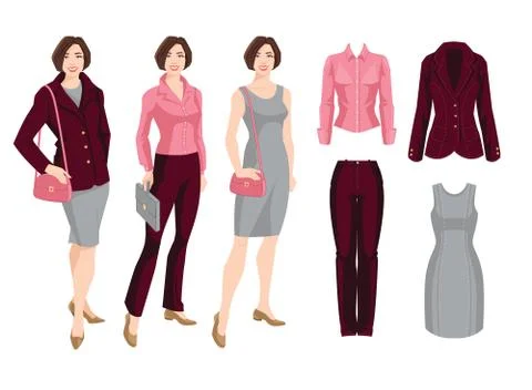 Vector illustration of corporate dress code. Stock Illustration