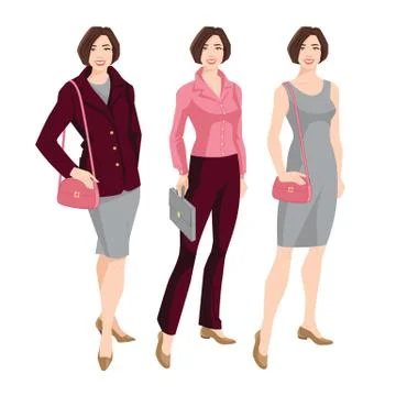 Vector illustration of corporate dress code. Stock Illustration
