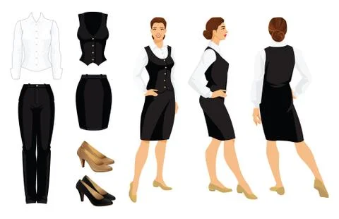 Vector illustration of corporate dress code. Stock Illustration