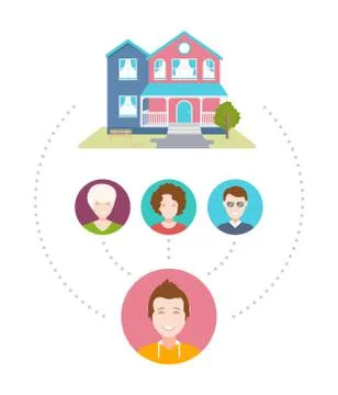 Vector Illustration of Couch Surfing Stock Illustration