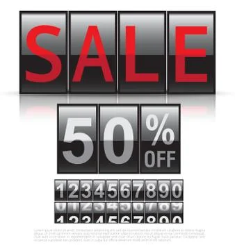 Vector illustration Countdown Timer Sale write sale and 50% discount イラスト素材