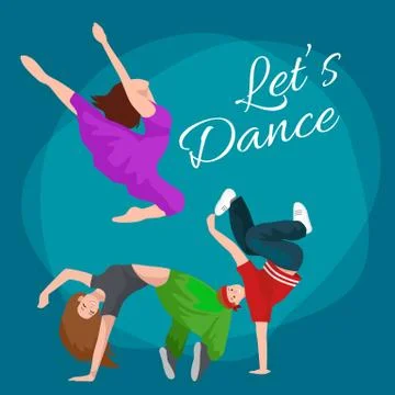 Vector illustration of couple dancing modern dance, Partners  bachata,  sty Stock Illustration