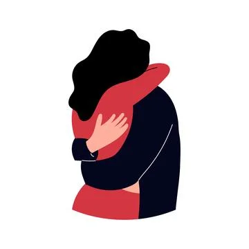 Vector illustration of a couple hugging Ilustração Stock