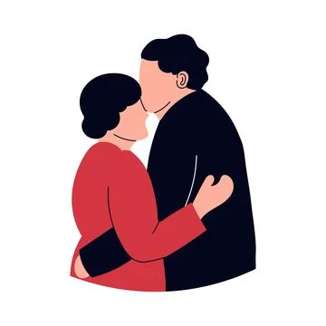 Vector illustration of a couple hugging Ilustração Stock