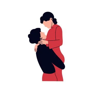Vector illustration A couples loving embrace Stock Illustration