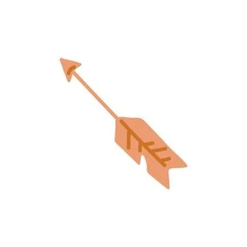 Vector illustration with a covered cartoon arrow with a tip and a pen isolated Stock Illustration