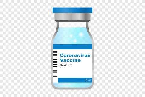 Vector illustration. Covid-19 coronavirus concept. Vaccine vial for injection Stock Illustration
