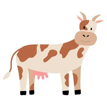Vector illustration of cow isolated . Illustrazione stock