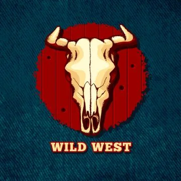 Vector illustration of cow skull Stock Illustration