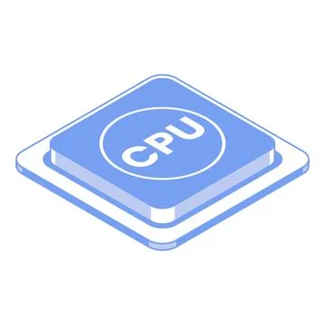 Vector illustration of a cpu upload in a minimalist isometric style Stock Illustration