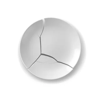 Vector illustration of cracked ceramic plate Stock Illustration