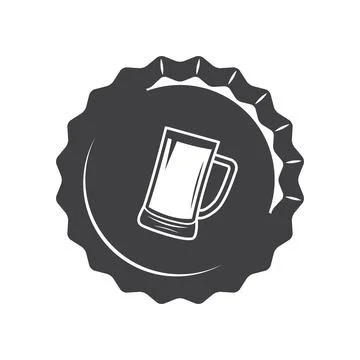 Vector illustration of craft beer bottle cap Stock Illustration