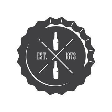 Vector illustration of craft beer bottle cap, bar, brewery, restaurant Stock Illustration