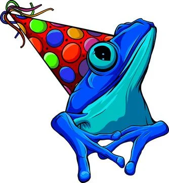 Vector illustration of crazy frog party cartoon on white background Stock Illustration