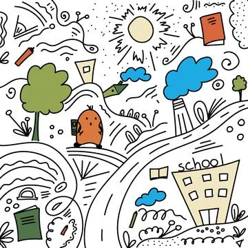 Vector illustration of creative abstraction about school Stock Illustration