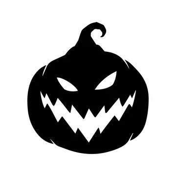 Vector illustration of a creepy pumpkin face. Stock Illustration